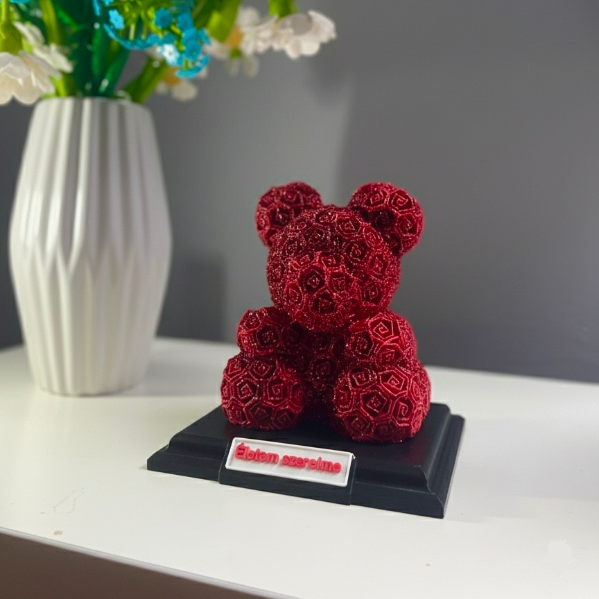 Csillámos Maci Figura