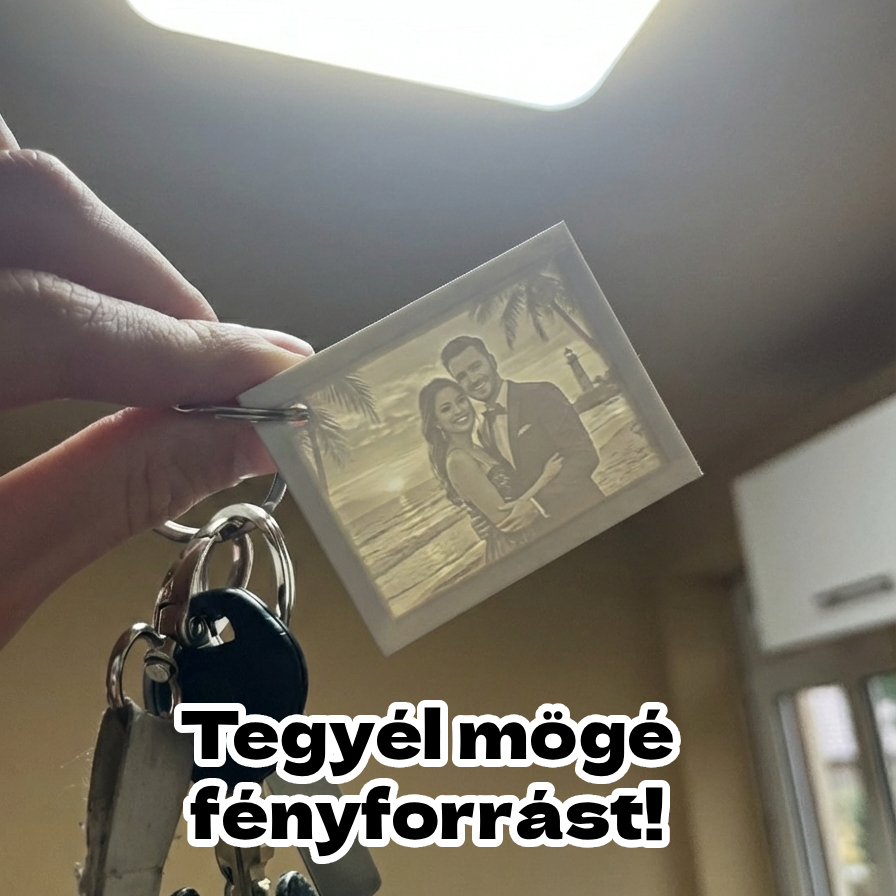 ❤️ Valentin-Napi Litofán Egyéni Kulcstartó